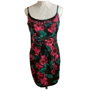 Y2K Forever Twenty One Mini Dress Womens M VTG Floral Rose Coquette Feminine 90s